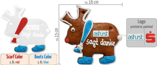 Infographic Gingerbread Moose 15cm