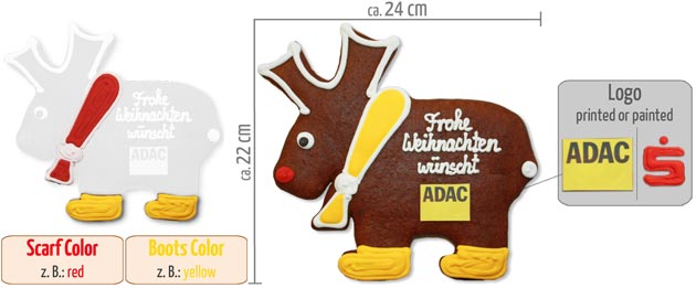 Gingerbread Moose 22cm Infographic