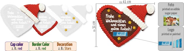 gingerbreadheart christmas cap 41cm infographic