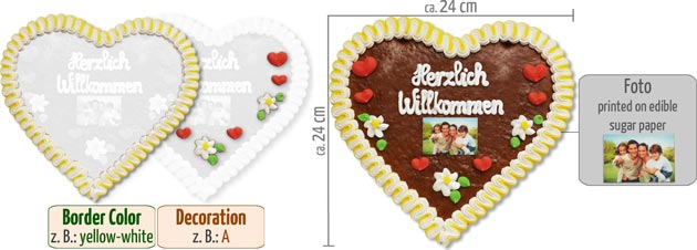 Gingerbread Heart with Photo 24cm