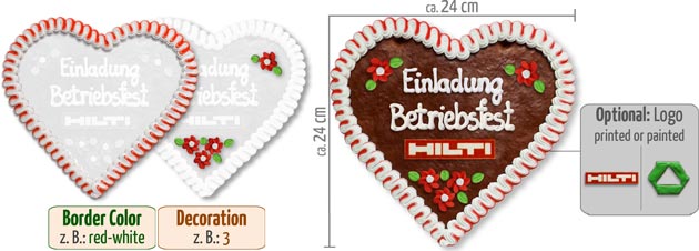 Gingerbread Heart with Logo 24cm