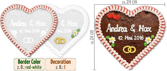 Infographic Gingerbread Heart 24cm