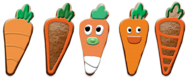 Design example for blank gingerbread carrot