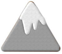 Ein dreieckiger Lebkuchen mit Beispiel-Dekoration aus Zuckerguss
