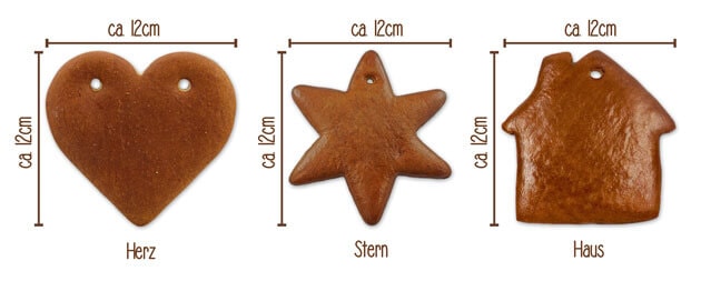 Lebkuchen Set Stern Herz Haus