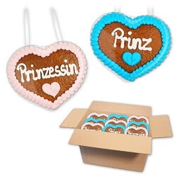 Mischkarton Lebkuchenherzen Prinz und Prinzessin 8cm