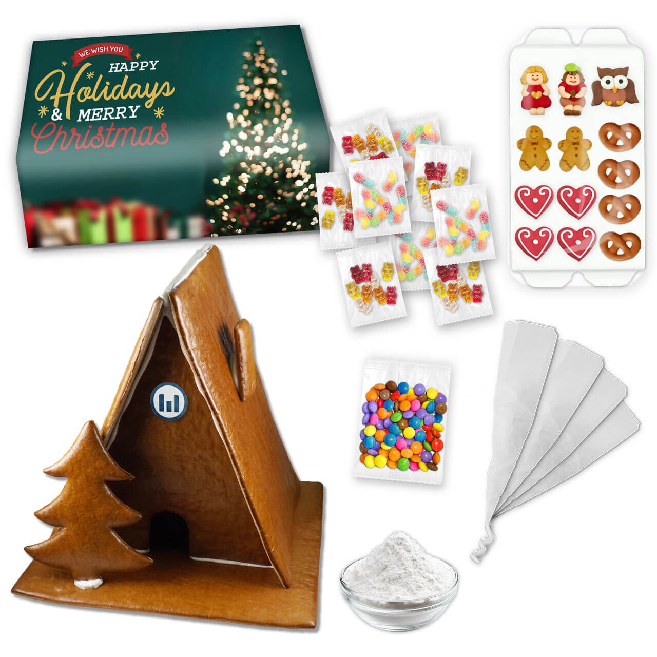 Giant gingerbread house kit in a personalized box - complete set