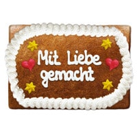 Ein runder Lebkuchen mit Beispielgestaltung