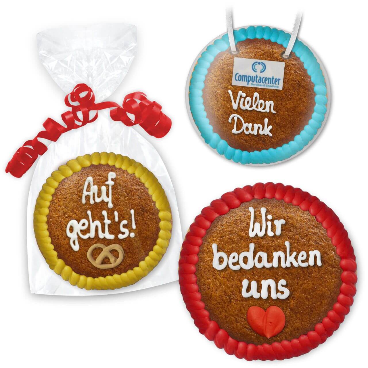Lebkuchen Kreis 15cm - Mit Wunschtext & optional mit Logo