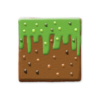 A gingerbread square with a possible decoration made of frosting