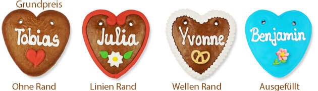 Gingerbread heart individually 10 cm