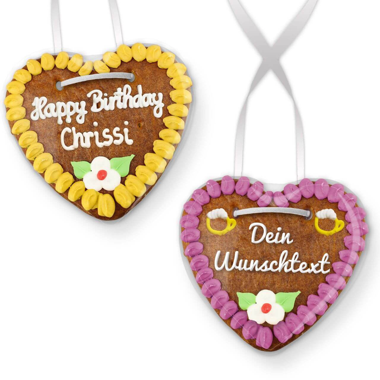 Customize gingerbread heart 14cm with text