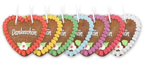 Gingerbread heart 14cm with font sticker - All border colors