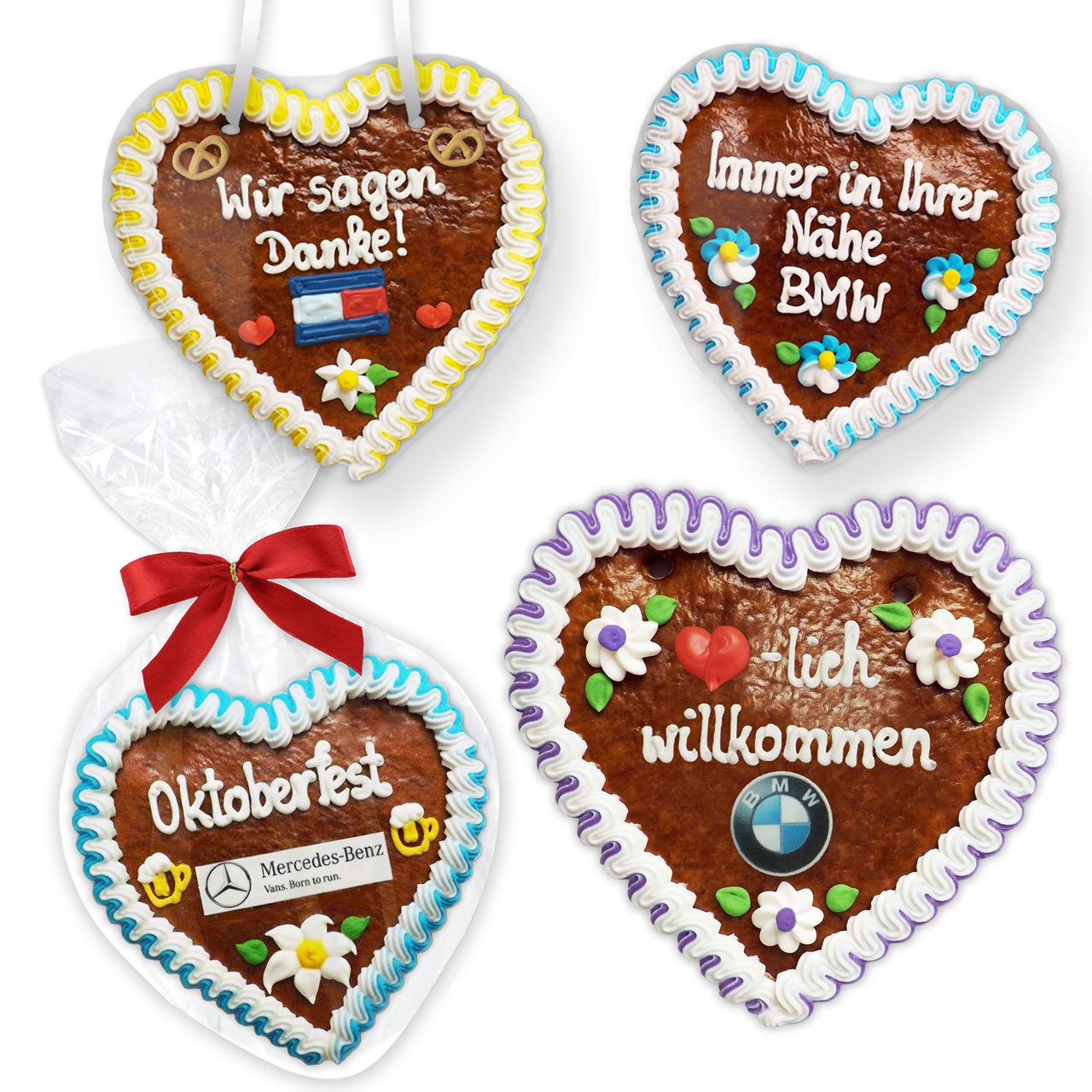 Gingerbread heart 18cm optional with your logo and text