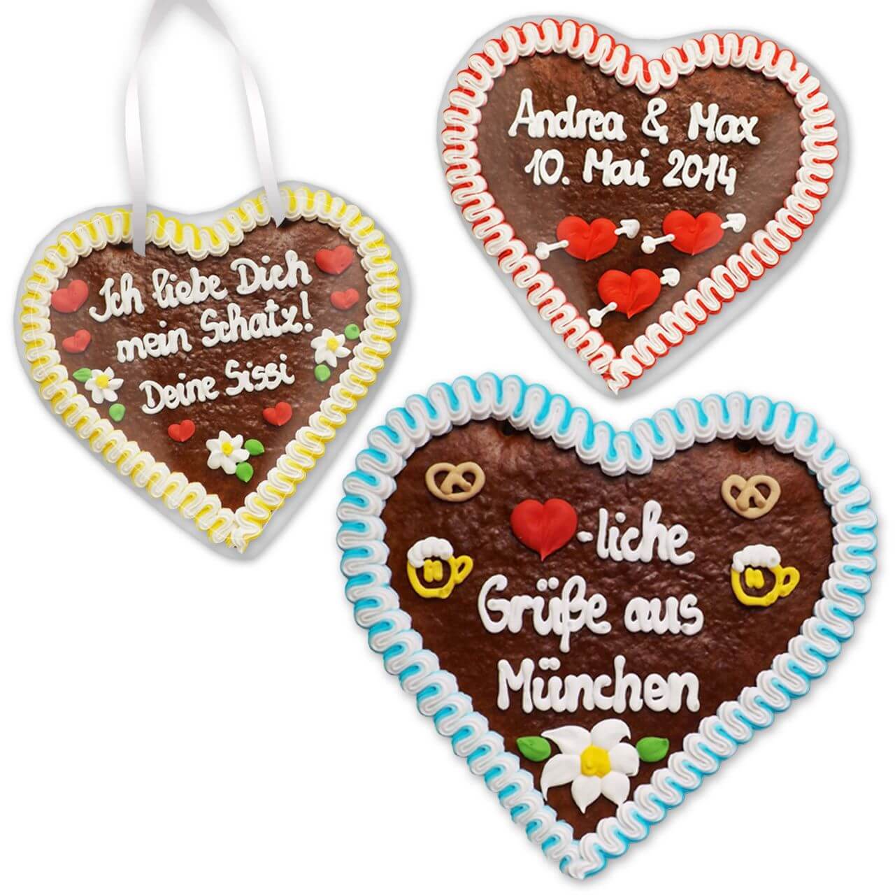 Customizable gingerbread heart 24cm as give-away