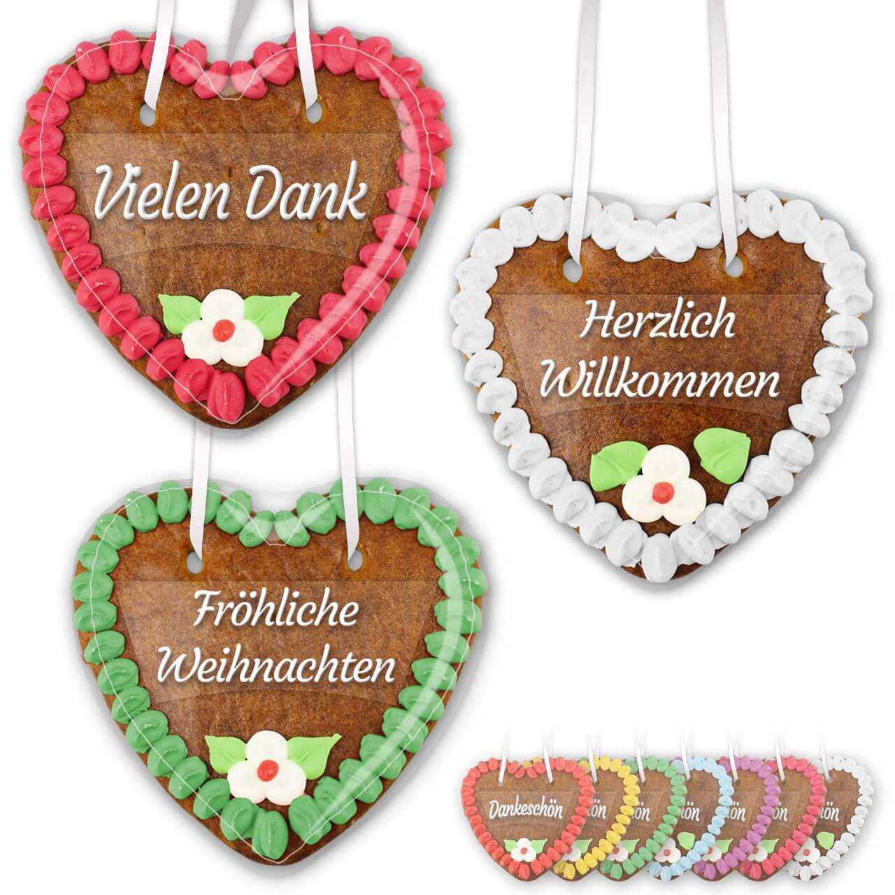 Lebkuchenherzen 14cm mit Aufkleber online kaufen LebkuchenMarkt