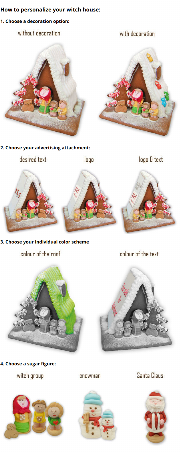 Individual gingerbread witch house with logo - large