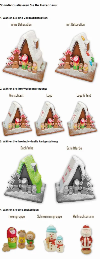 Lebkuchen Hexenhaus individuell mit Logo - Large
