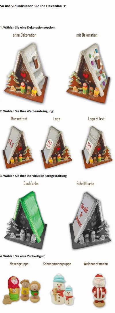 Personalisiertes Lebkuchen Hexenhaus mit Logo - Extra Large
