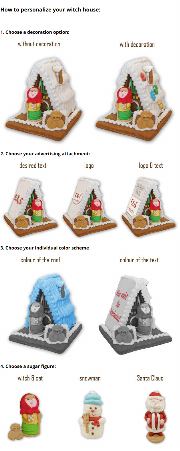Individual gingerbread witch house as desired - medium