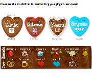 Gingerbread Hearts, 10cm - optional with Logo