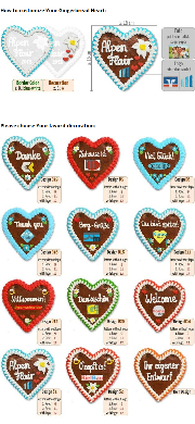 Gingerbread Hearts, 16cm - optional with Logo
