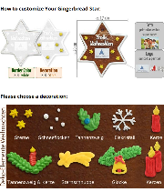 Gingerbread Star, customizable 20cm