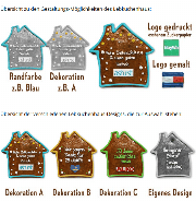 XXL Lebkuchen Knusperhaus flach, individuell 50cm