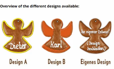 Angel place card made of gingerbread, 12cm