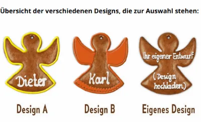 Engel Tischkarte aus Lebkuchen, 12cm