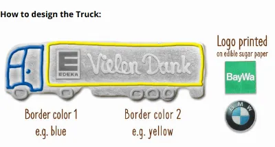 Gingerbread semitrailer individually 24cm - Logo optional