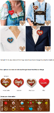 Gingerbread Heart Button Badge individual - 8cm