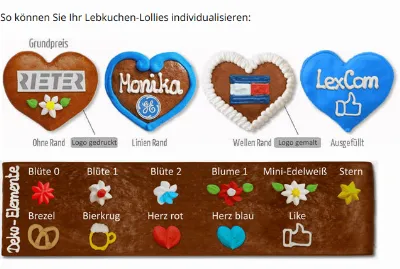 Lebkuchenherz Lollies - mit Logo und Text, 8cm