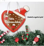 Gingerbread heart with cap, blank with edge 20cm
