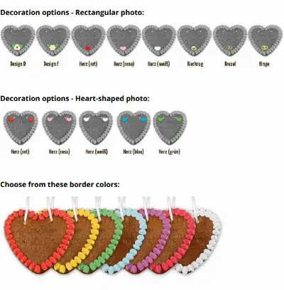 personal gingerbread heart 14cm with edible photoheart