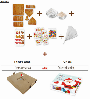 Gingerbread house kit to build and decorate in individual advertising box - with decoration