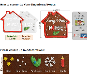 Gingerbread House flat, individual 15cm