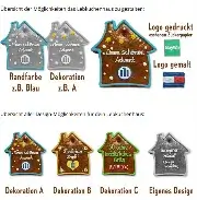 Lebkuchenhaus flach, individuell 15cm