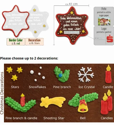 XXL Gingerbread Star individual, 41cm