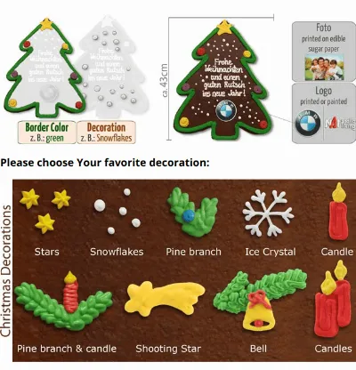 XXL Gingerbread Christmas Tree individual, 43cm