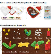 XXL Gingerbreadheart with Christmas Cap individual, 41cm