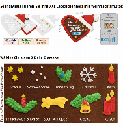 XXL Lebkuchenherz mit Weihnachtsmütze individuell, 41cm