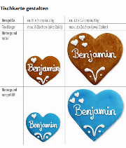 Lebkuchenherz Tischkarte Benjamin