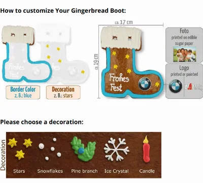 Gingerbread Christmas Stocking, individual 19cm