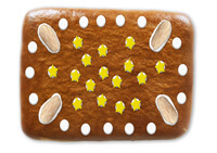 A gingerbread rectangle with a possible decoration