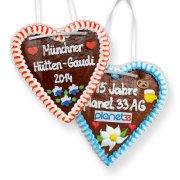 Gingerbread Hearts, 21cm - optional with Logo design it yourself