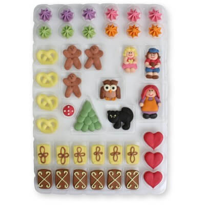 Gingerbread house sugar decoration set - 41 pieces