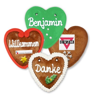 Christmas Gingerbread Heart individual, 10cm