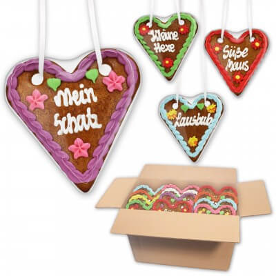 Gingerbread Heart Mixed Bos - 14cm - various numbers of hearts