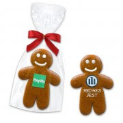 Gingerbread man with desired text - Logo optional, 15cm